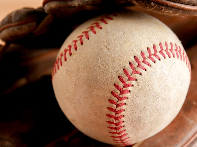 Sprzęt sportowy stara tekstura tło baseball