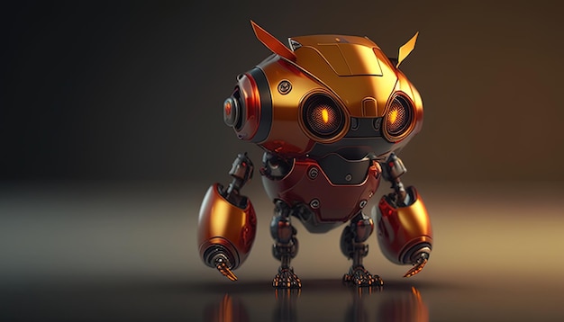 Spunky wysokiej energii robot ilustracja cyfrowa Generative AI