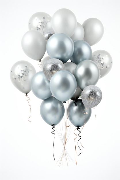 Zdjęcie srebrne balony na zaproszenia na przyjęcie