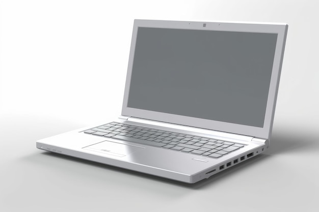 Srebrny laptop Generuj Ai
