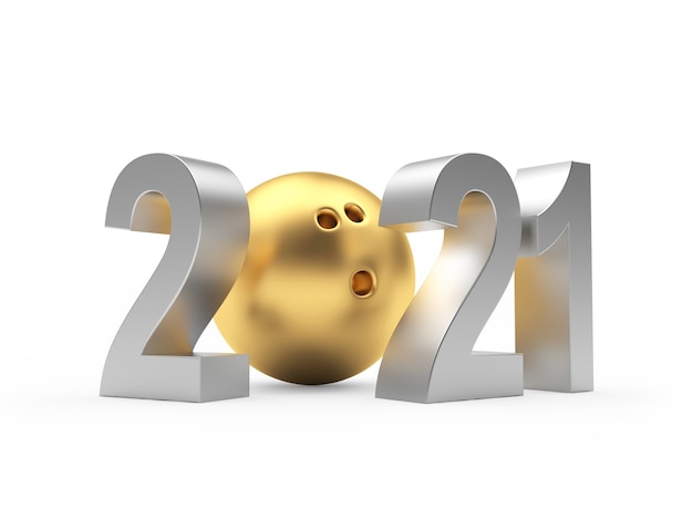 Srebrny numer 2021 i złota kula do kręgli