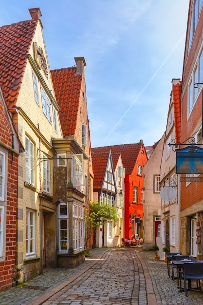 Średniowieczna ulica Schnoor w Bremie w Niemczech