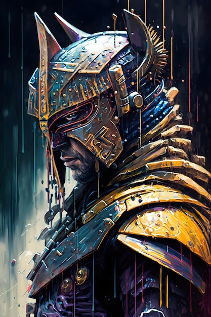 średniowieczny rycerz żołnierz wojownik. wygenerowane AI