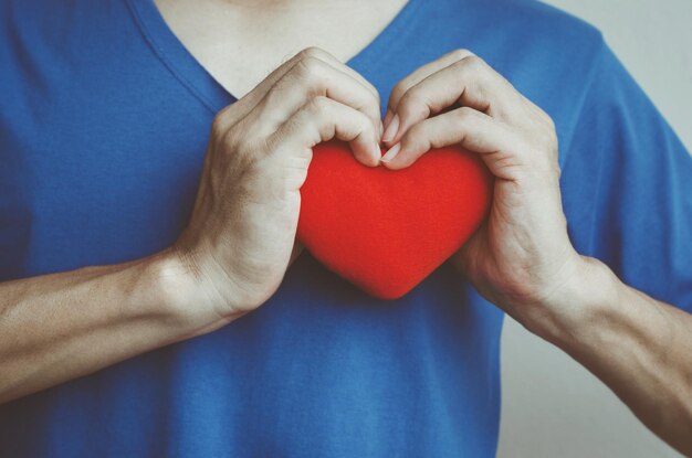 Zdjęcie Środkowy odcinek człowieka w kształcie serca