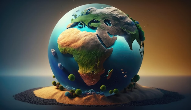 środowisko Earth Day planeta natura koncepcja z globusem ziemia zielonym naturalnym tłem