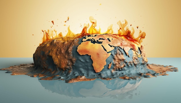 Zdjęcie Środowisko roztopiona ziemia globalne ocieplenie projekt