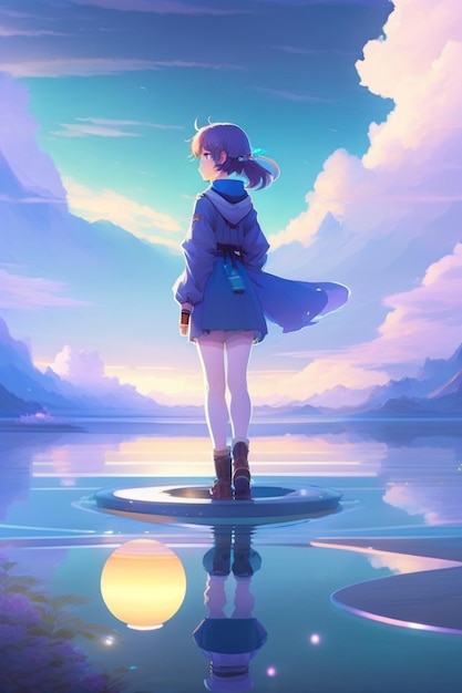 Zdjęcie Środowisko z tyłu dziewczyny anime