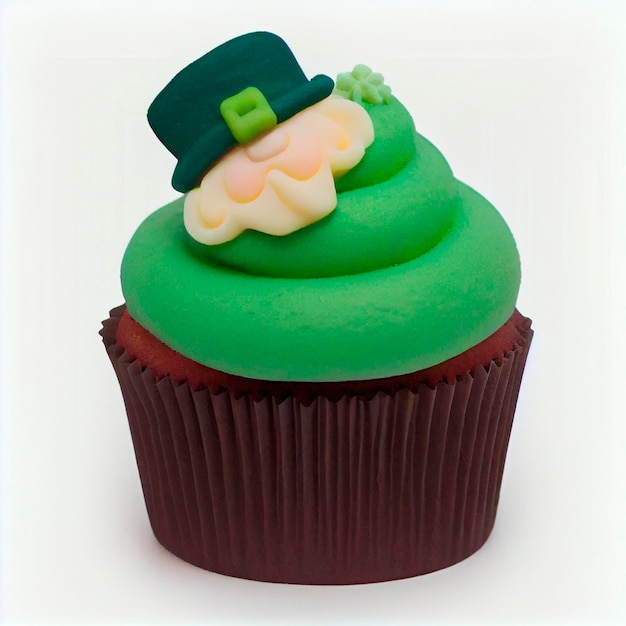 St Patrick cupcake Leprechaun Ilustracja stworzona przez technologię Generative AI