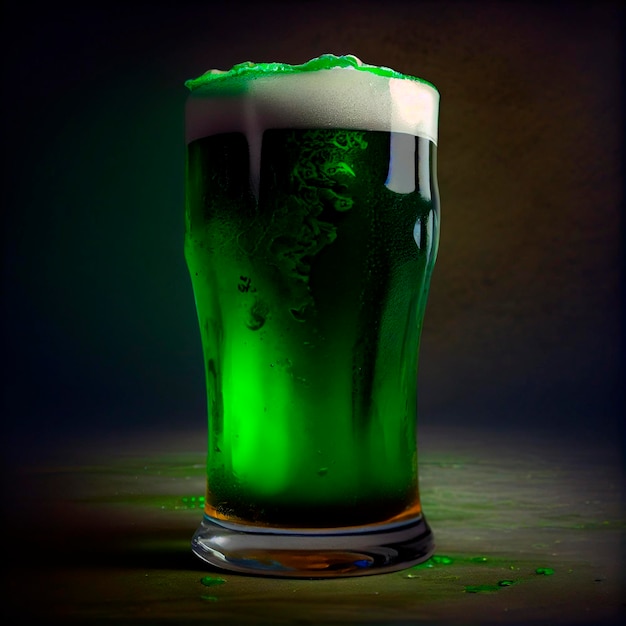 St Patrick Drink Green Beer Ilustracja stworzona przez technologię Generative AI