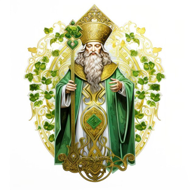 Zdjęcie st patrick na białym tle