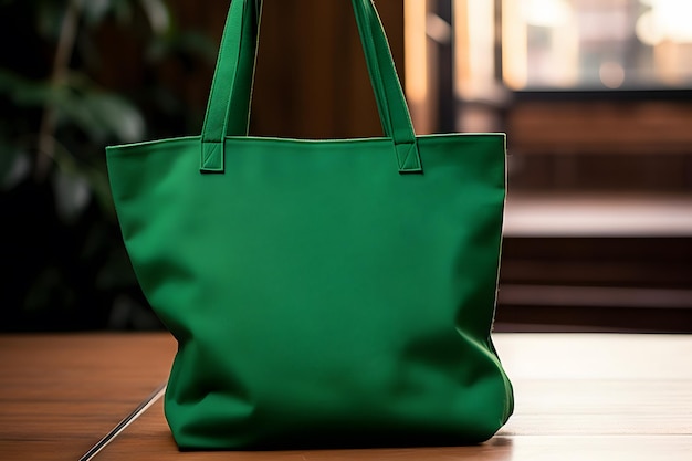 Zdjęcie st patrick's day tote bag mockup zielony pusty st patrick's bag mock-up