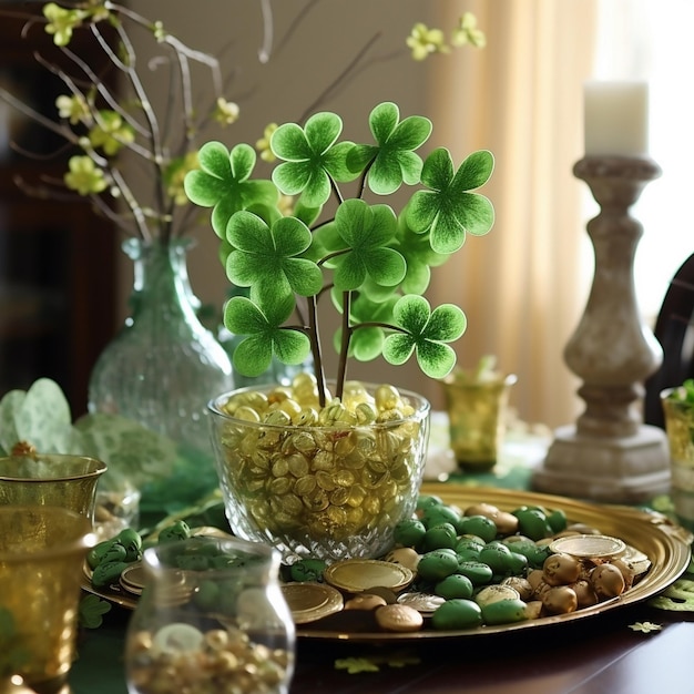 St. Patrick's symbolizuje dobrobyt i szczęście St. Patricks tło St. Patricks dzień AI generować