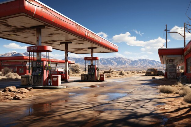 Zdjęcie stacja benzynowa w pustyni