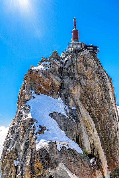 Stacja obserwacyjna Aiguille du Midi Chamonix Mont Blanc Haute