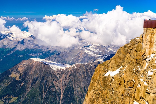 Stacja Obserwacyjna Aiguille Du Midi Chamonix Mont Blanc Hautealpy Sabaudzkie Francja