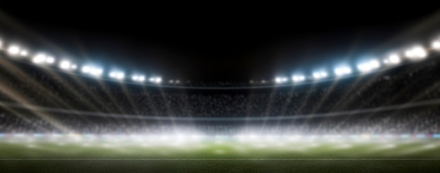 Stadion piłkarski nocą Generative AI