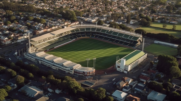 Stadion sportowy z góry na dół napowietrznych Antena w parku Forrest