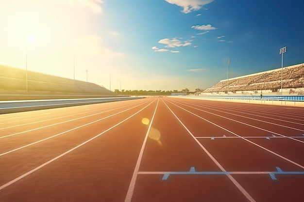 Stadion zawodów lekkoatletycznych śledzi obraz wygenerowany przez technologię AI