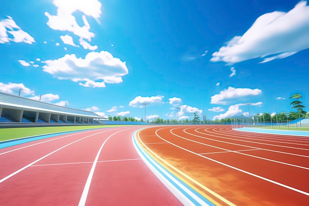 Stadion zawodów lekkoatletycznych śledzi obraz wygenerowany przez technologię AI