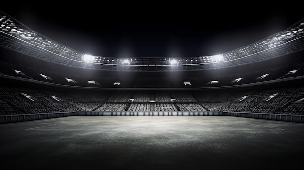 Stadion ze światłami w tle generowany przez sztuczną inteligencję