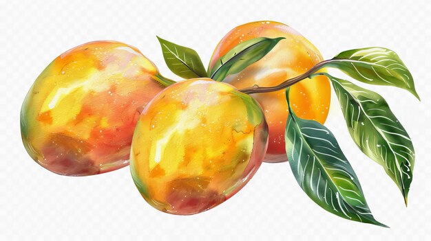 Zdjęcie stara botaniczna ilustracja mango odizolowanego na przezroczystym tle