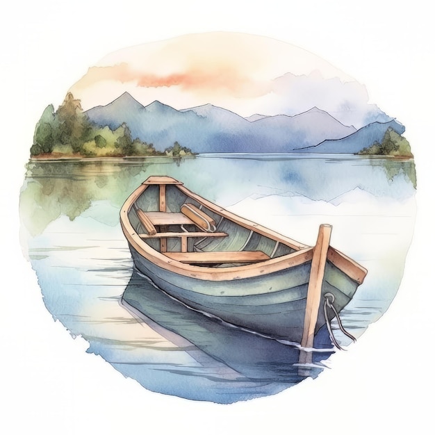 Stara drewniana łódź na jeziorze