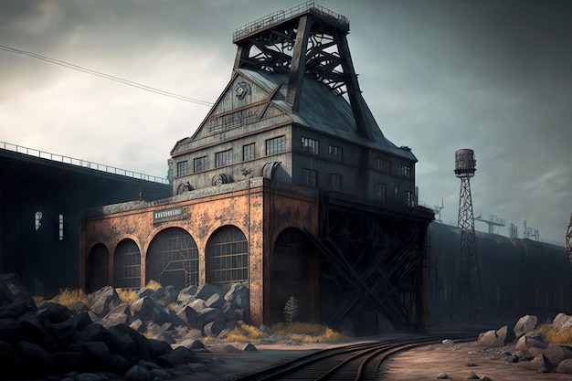 Stara fabryka przemysłu wydobywczego w starej kopalni węgla