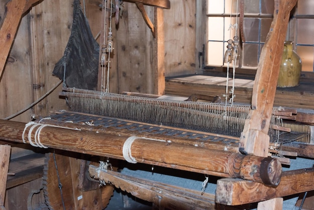 Zdjęcie stare detale maszyny tkackiej sntique