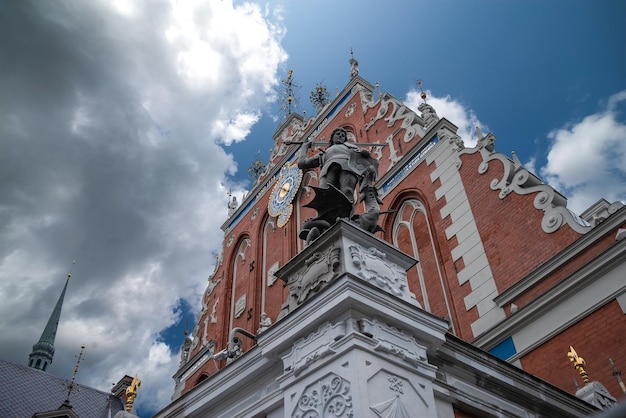 Stare domy na Rydze ulicy Łotwa