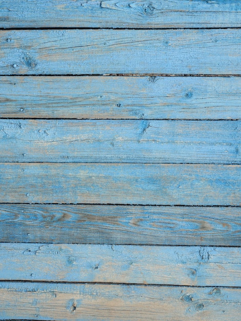 Stare Drewniane Deski Pomalowane łuszczącą Się Niebieską Farbą.