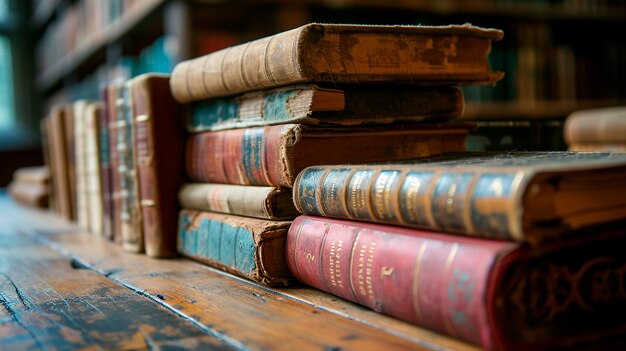 stare książki w bibliotece