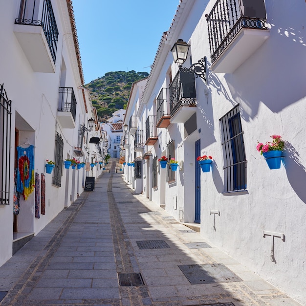 Stare Miasto Mijas W Andaluzji Hiszpania Piękne Górskie Miasto Mijas Andaluzja Hiszpania