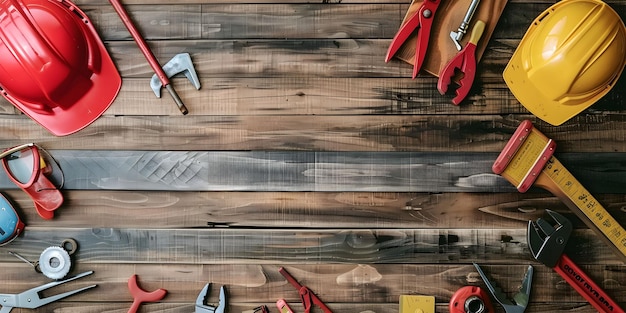 Stare narzędzia na drewnianej podłodze Koncepcja konserwacji i naprawy