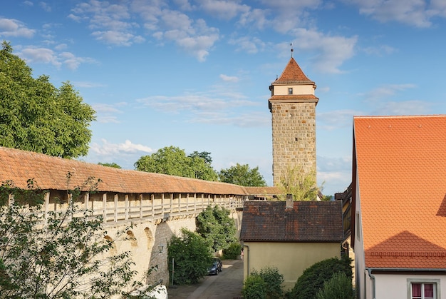 Zdjęcie stare niemieckie miastarothenburg ob der tauberfranconia bawaria niemcy