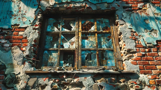 Zdjęcie stare okno w zabytkowym budynku odzwierciedlające teksturę i charakter architektury historycznej
