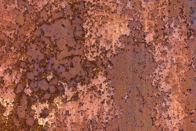 Stare zardzewiałe abstrakcyjne tło blachy, rdza na malowanej wyblakłej blasze stalowej