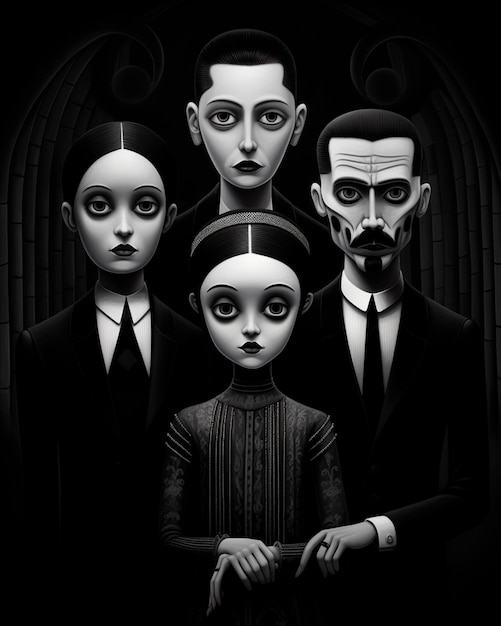 stare zdjęcie Reinterpretacja Rodziny Addamsów na Halloween
