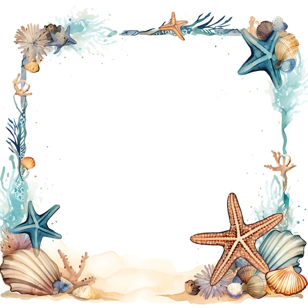 Zdjęcie starfish beach earth hour ramy w kształcie gwiazdy morskiej z przyciągającym projektem sztuki clipart