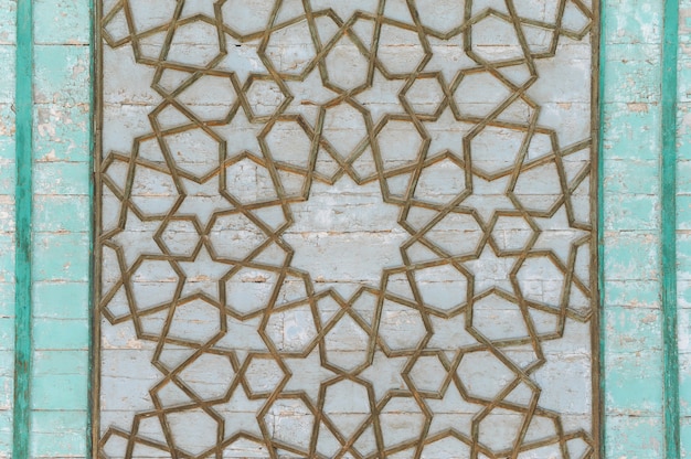 Starożytna azjatycka mozaika wykonana z drewna. elementy ozdoby orientalnej