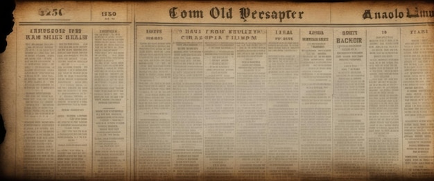 Zdjęcie starożytna gazeta z wyblakłym napisem