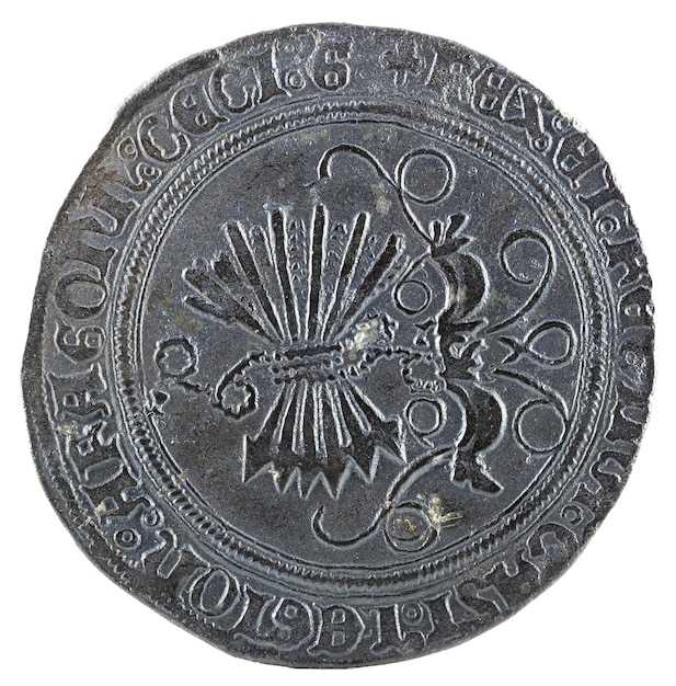 Zdjęcie starożytna hiszpańska srebrna moneta