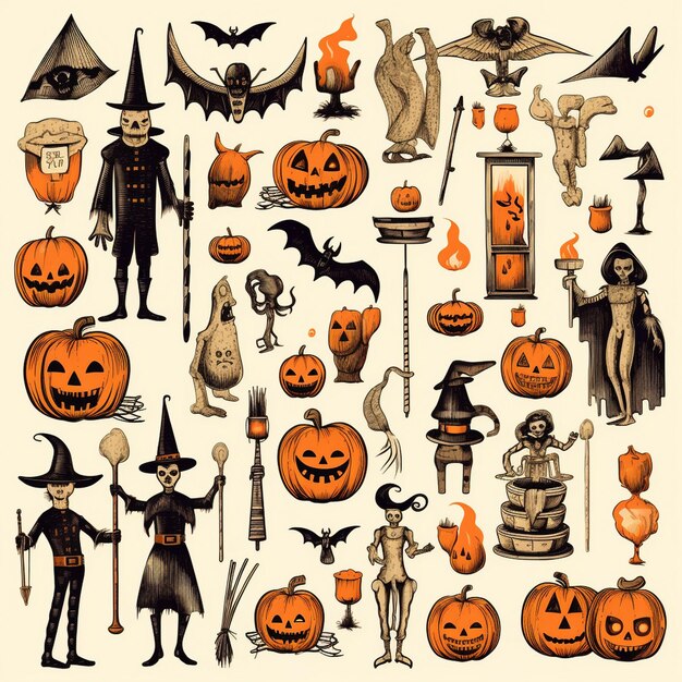 starożytna ilustracja halloween