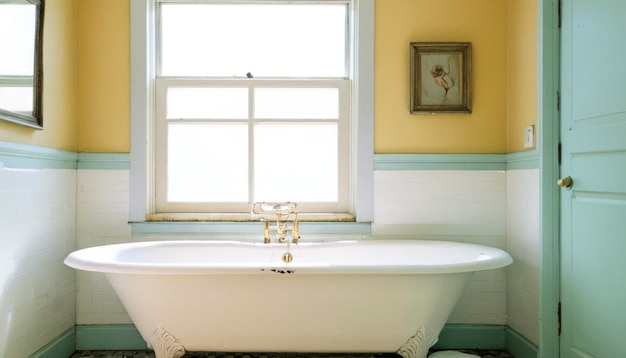 Zdjęcie starożytna łazienka w pastelowej kolorze