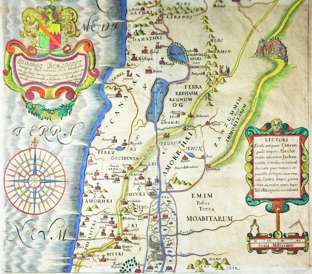 Starożytna mapa morska Izraela i Wschodu