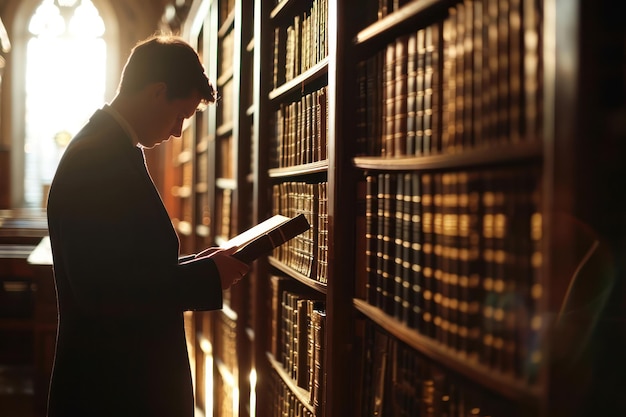 Zdjęcie starożytna półka z książkami w bibliotece starożytna kolekcja wiedzy i mądrości idealna do studiowania i badań