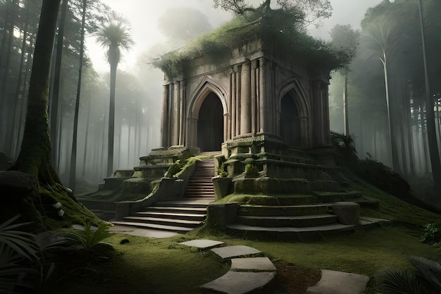 Starożytna świątynia Ta Promh w dżungli Kambodży Obraz cyfrowy