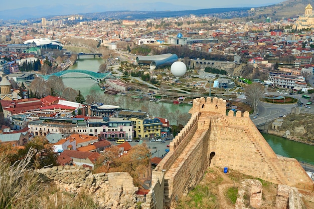 Starożytna Twierdza Narikala Na Starym Mieście Tbilisi.