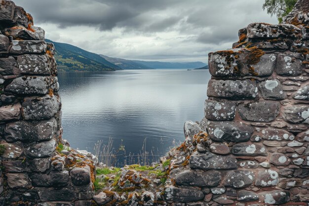 Starożytna twierdza z widokiem na Loch Ness w Szkocji