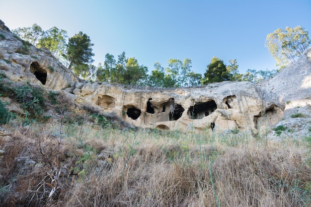 Starożytna Wioska Bizantyjska Canalotto Stanowisko Archeologiczne W Calascibetta Na Sycylii We Włoszech