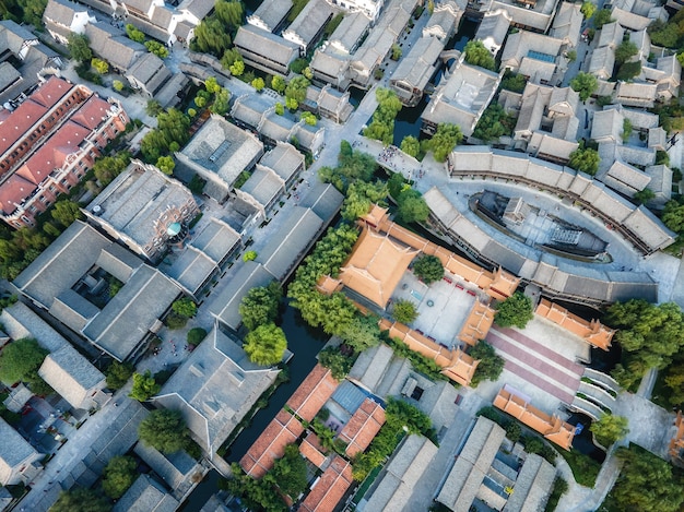 Starożytne Miasto Taierzhuang, Shandong, Chiny Z Perspektywy Fotografii Lotniczej